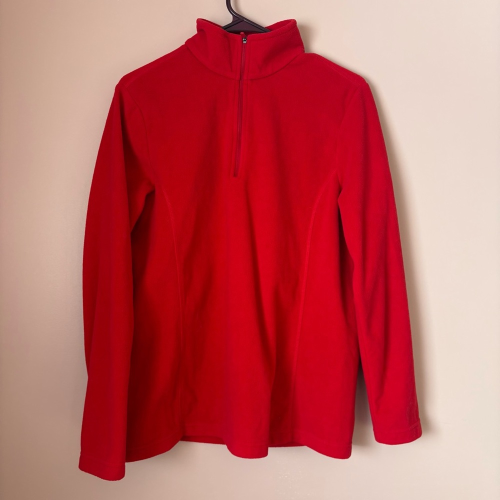 💚Red Quarter-Zip Fleece Pullover